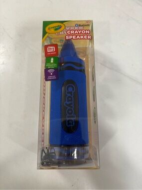 Crayola Crayon Bluetooth Speaker Blue Wireless FM Radio NIB Portable